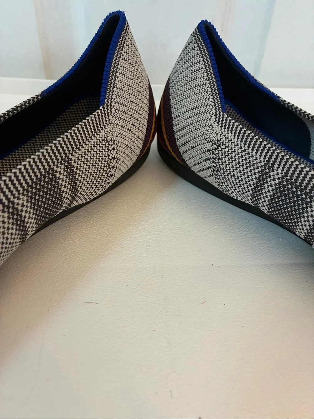 Rothy's The Point Inverse Stripe Multicolor Pointed Knit Flats Size 10.5 Boho